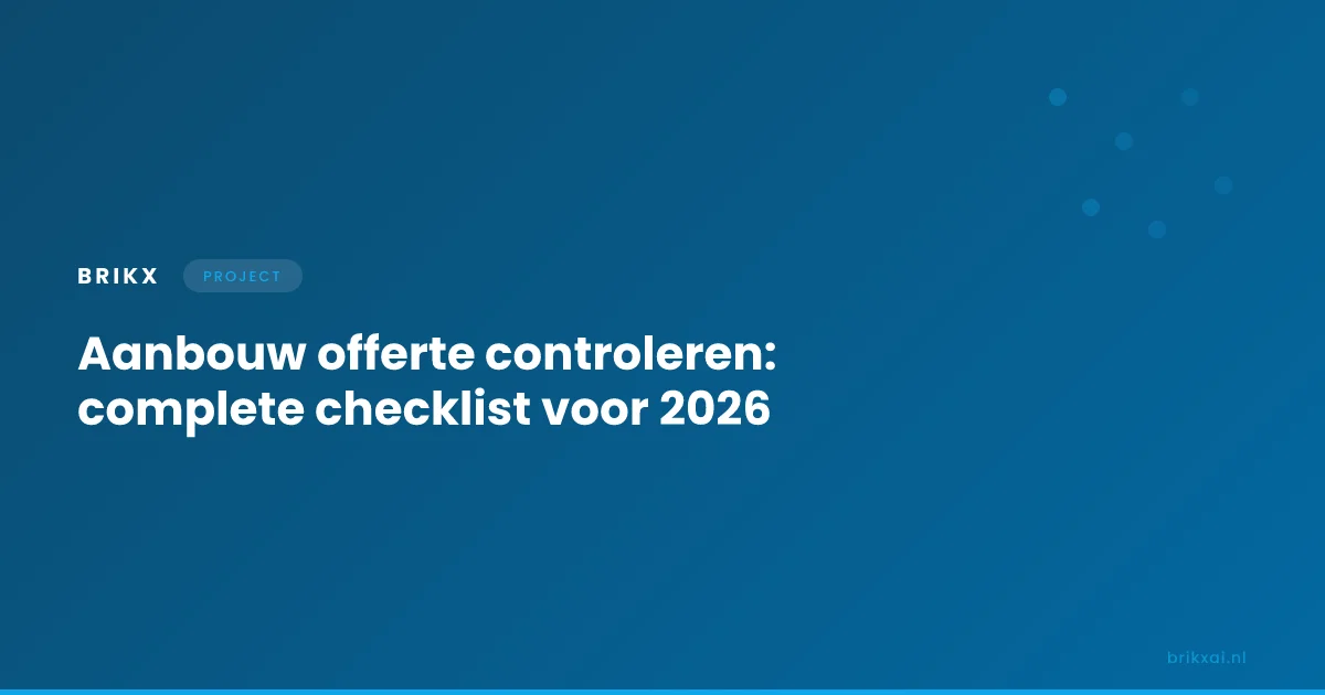 Aanbouw aan een eengezinswoning met grote schuifpui  offerte 2026 controleren op compleetheid